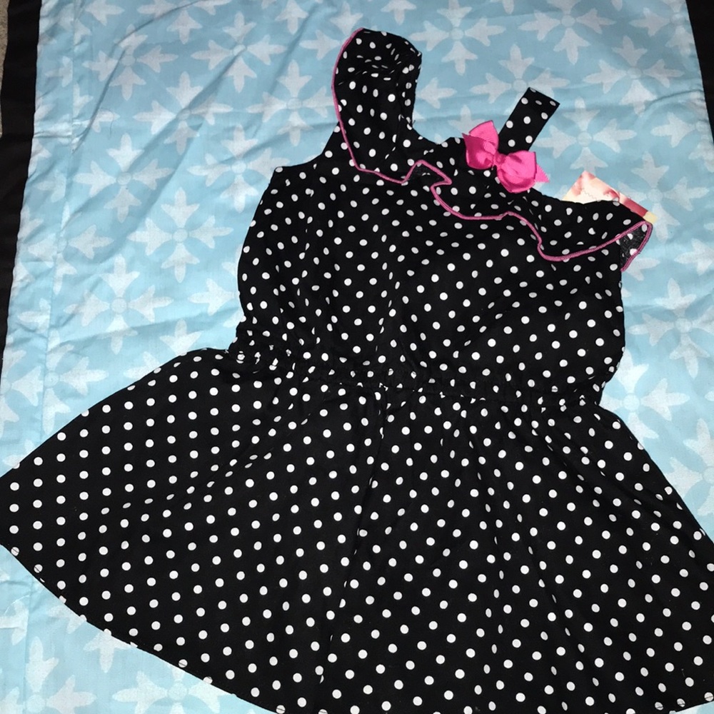 Black and white polka dot romper shorts